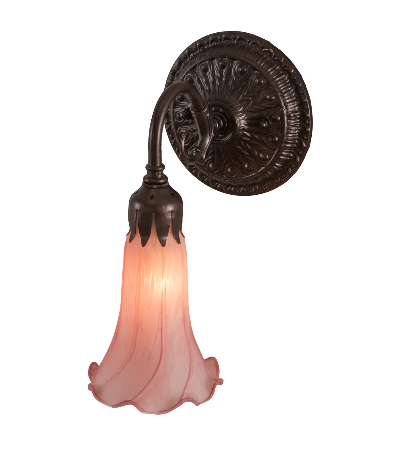 Meyda Tiffany - 216932 - One Light Wall Sconce - Pink Pond Lily - Mahogany Bronze