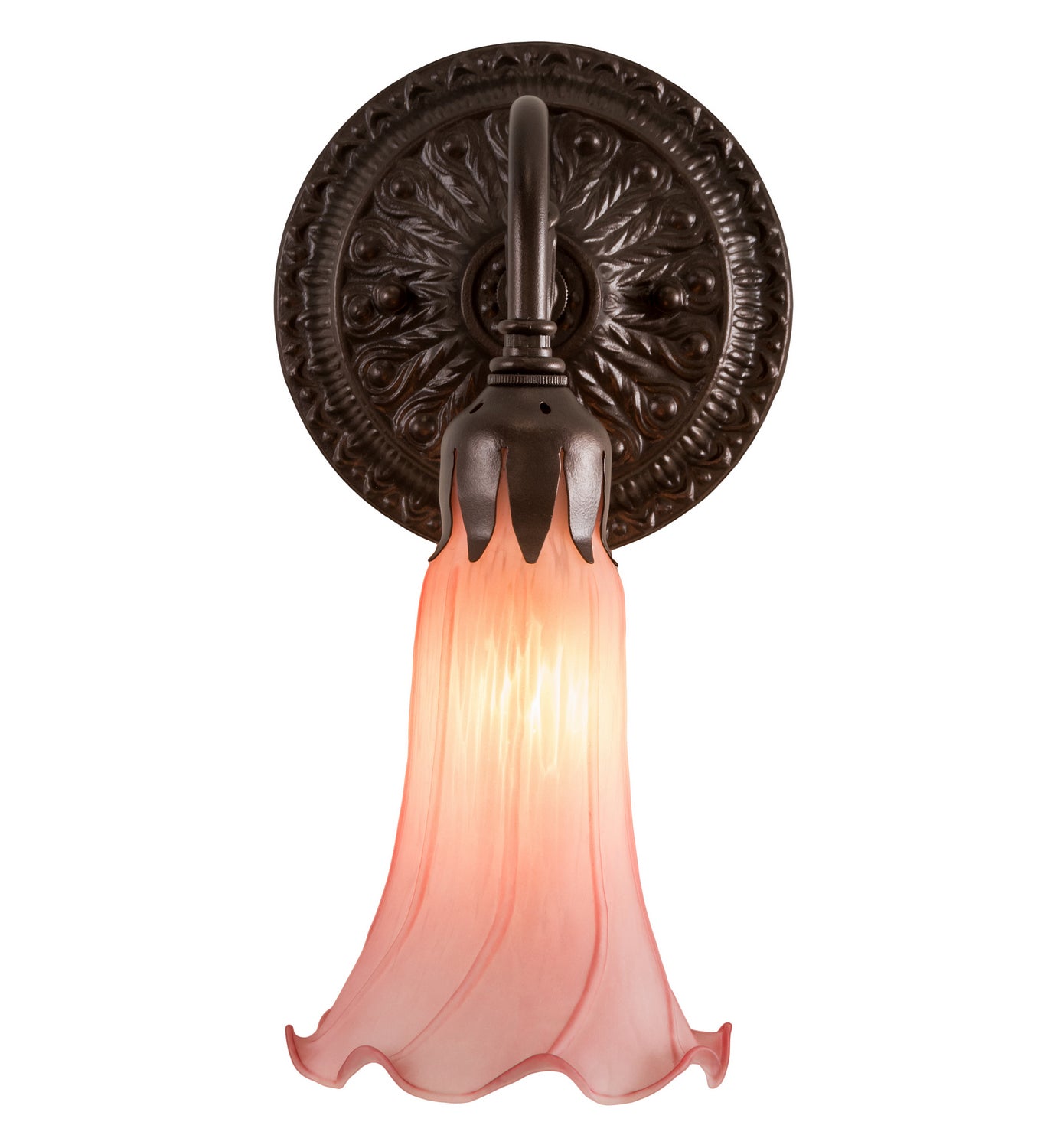 Meyda Tiffany - 216932 - One Light Wall Sconce - Pink Pond Lily - Mahogany Bronze