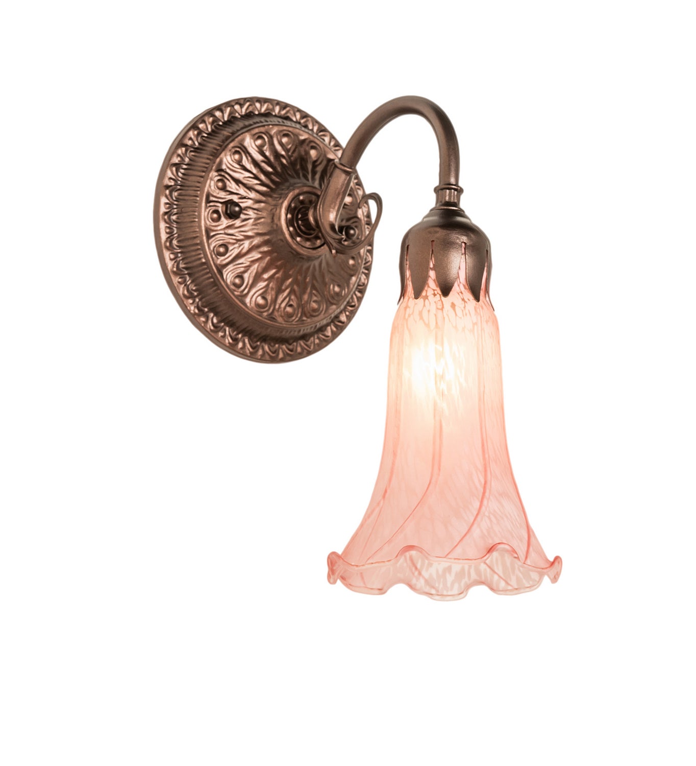 Meyda Tiffany - 216932 - One Light Wall Sconce - Pink Pond Lily - Mahogany Bronze