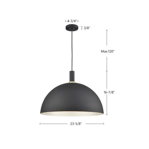 Kuzco Lighting - 492324-BK/GD - One Light Pendant - Archibald - Black With Gold Detail