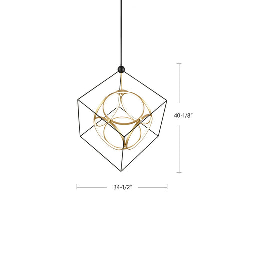 Kuzco Lighting - CH19234-BK/AN - LED Chandelier - Monza - Black/Antique Brass