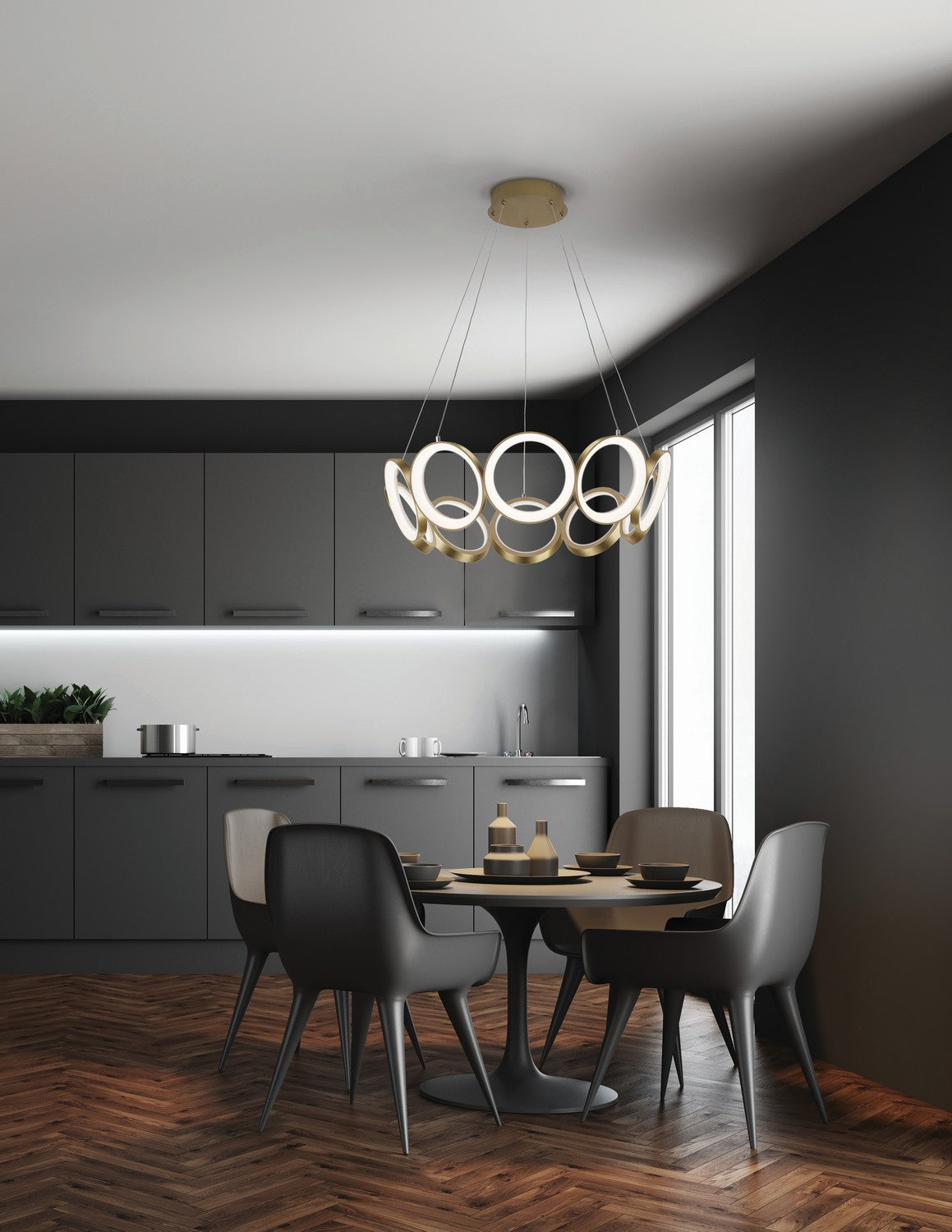 Kuzco Lighting - CH94829-AN - LED Chandelier - Oros - Antique Brass