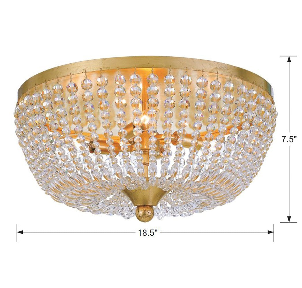 Crystorama - 605-GA - Four Light Flush Mount - Rylee - Antique Gold