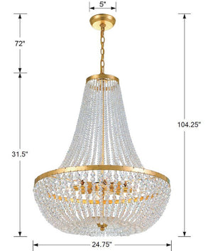 Crystorama - 609-GA - Eight Light Chandelier - Rylee - Antique Gold