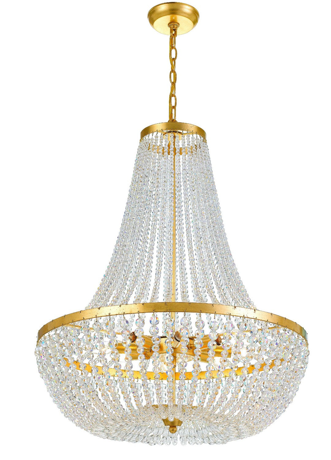 Crystorama - 609-GA - Eight Light Chandelier - Rylee - Antique Gold