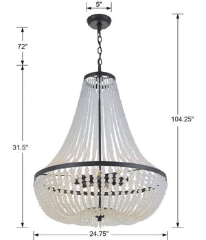 Crystorama - 609-MK - Eight Light Chandelier - Rylee - Matte Black