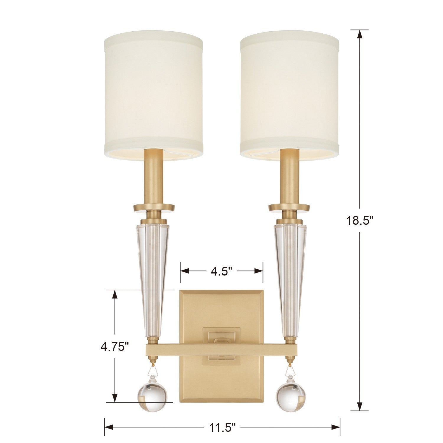 Crystorama - 8102-AG - Two Light Wall Sconce - Paxton - Aged Brass