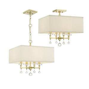 Crystorama - 8105-AG - Four Light Chandelier - Paxton - Aged Brass