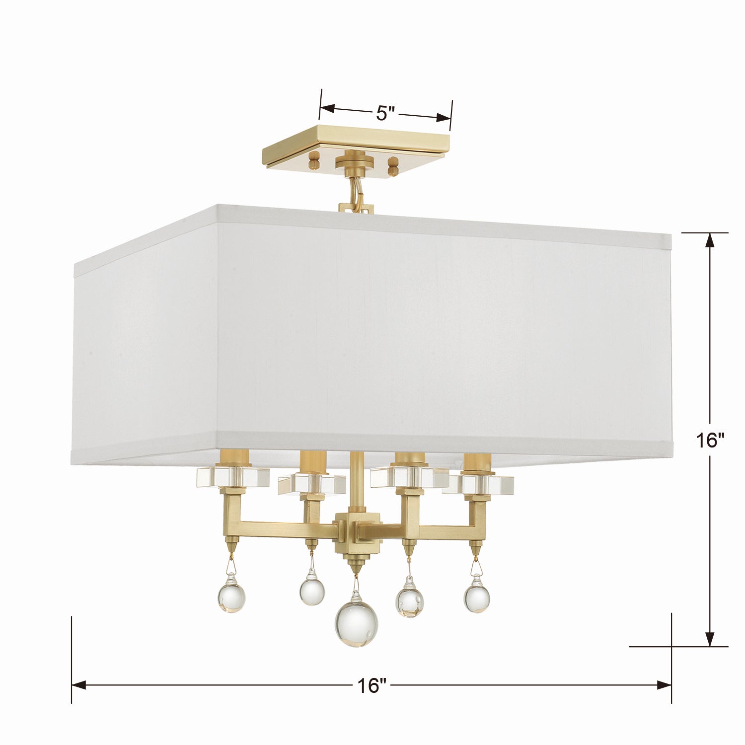 Crystorama - 8105-AG_CEILING - Four Light Semi Flush Mount - Paxton - Aged Brass