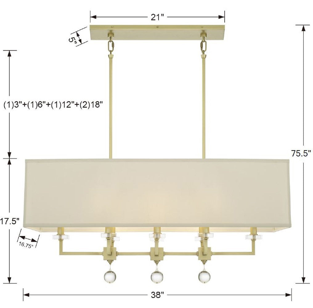 Crystorama - 8109-AG - Eight Light Chandelier - Paxton - Aged Brass