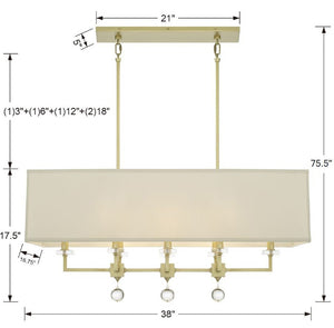 Crystorama - 8109-AG - Eight Light Chandelier - Paxton - Aged Brass