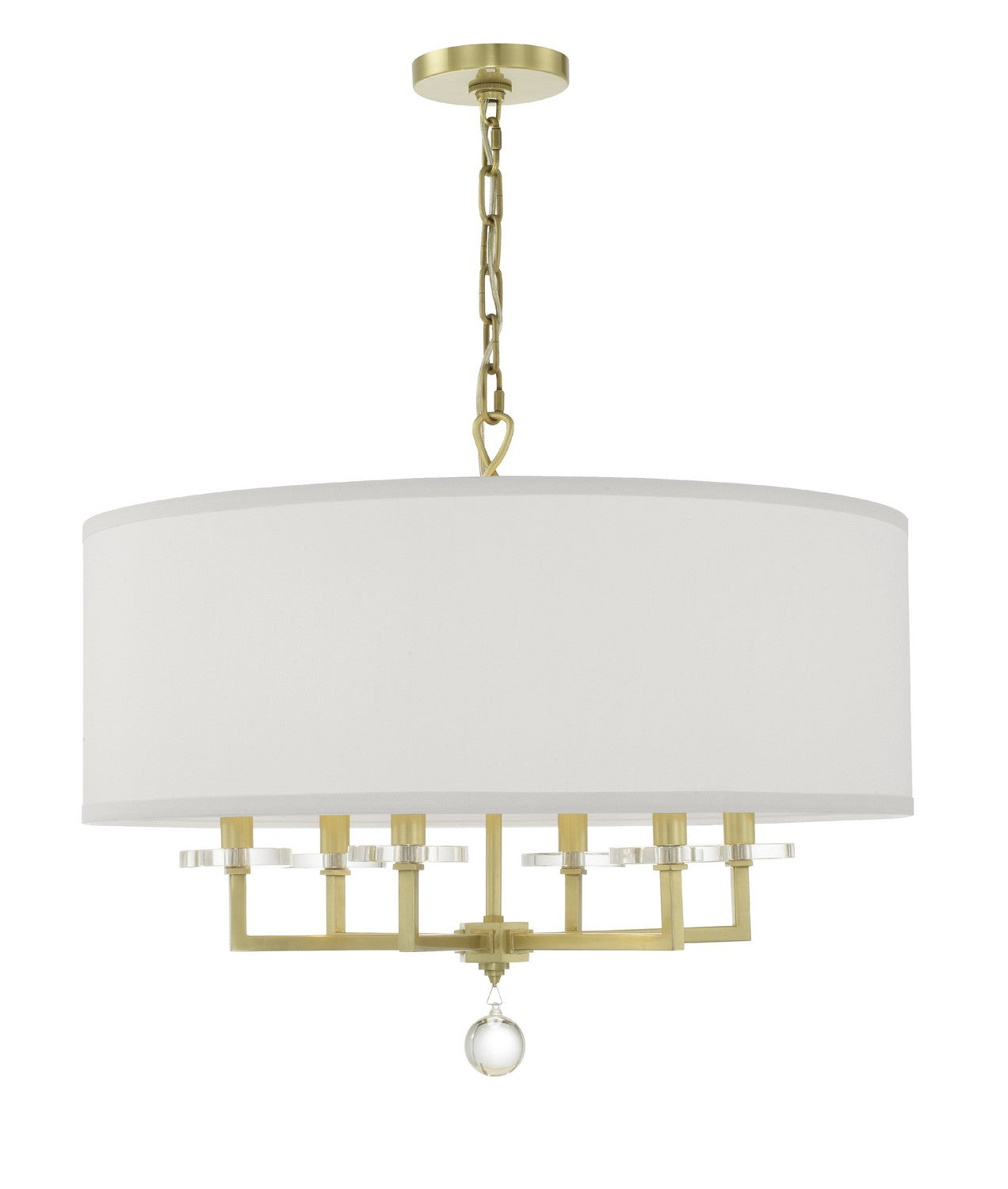 Crystorama - 8116-AG - Six Light Chandelier - Paxton - Aged Brass