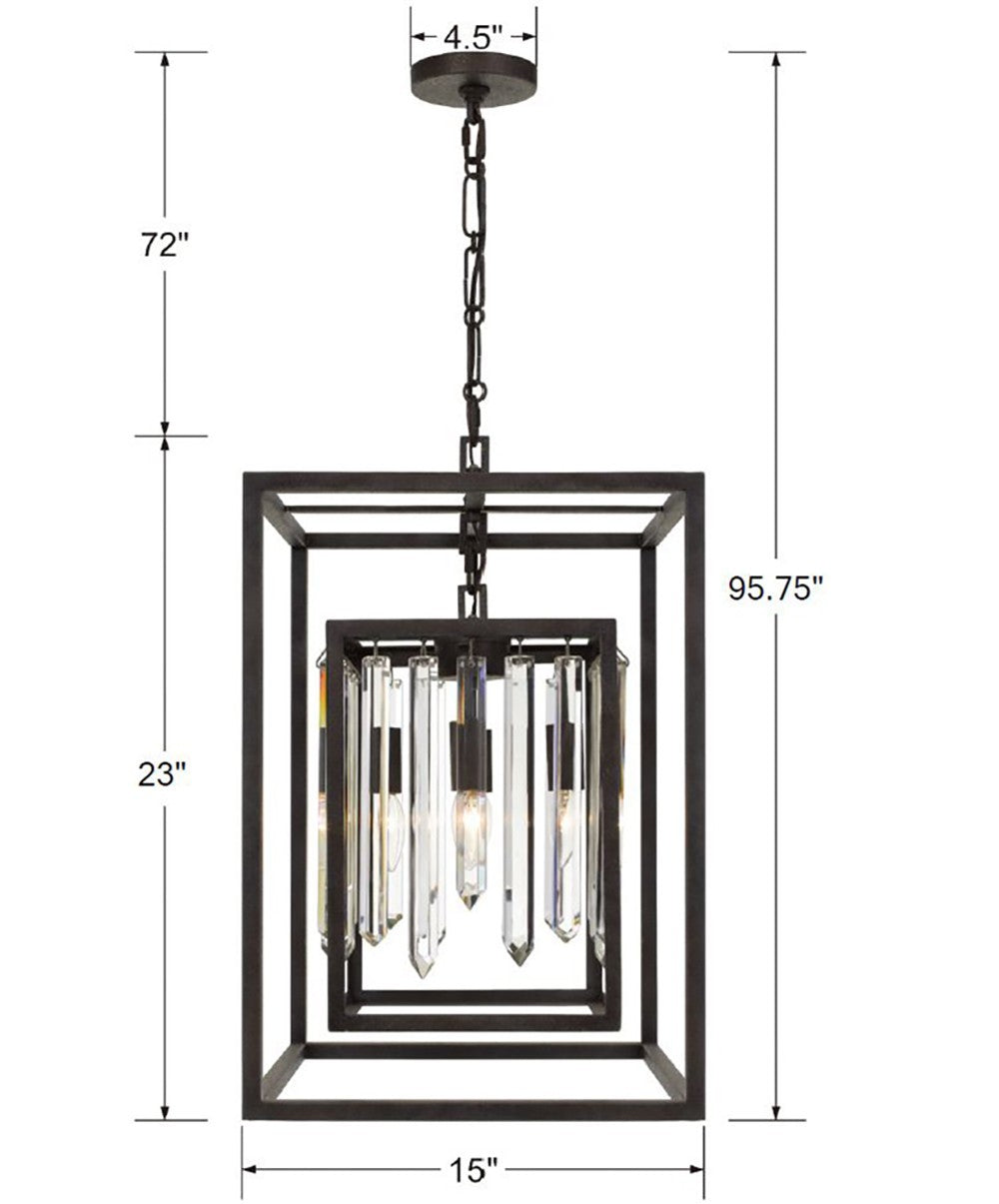 Crystorama - 8404-FB - Four Light Chandelier - Hollis - Forged Bronze