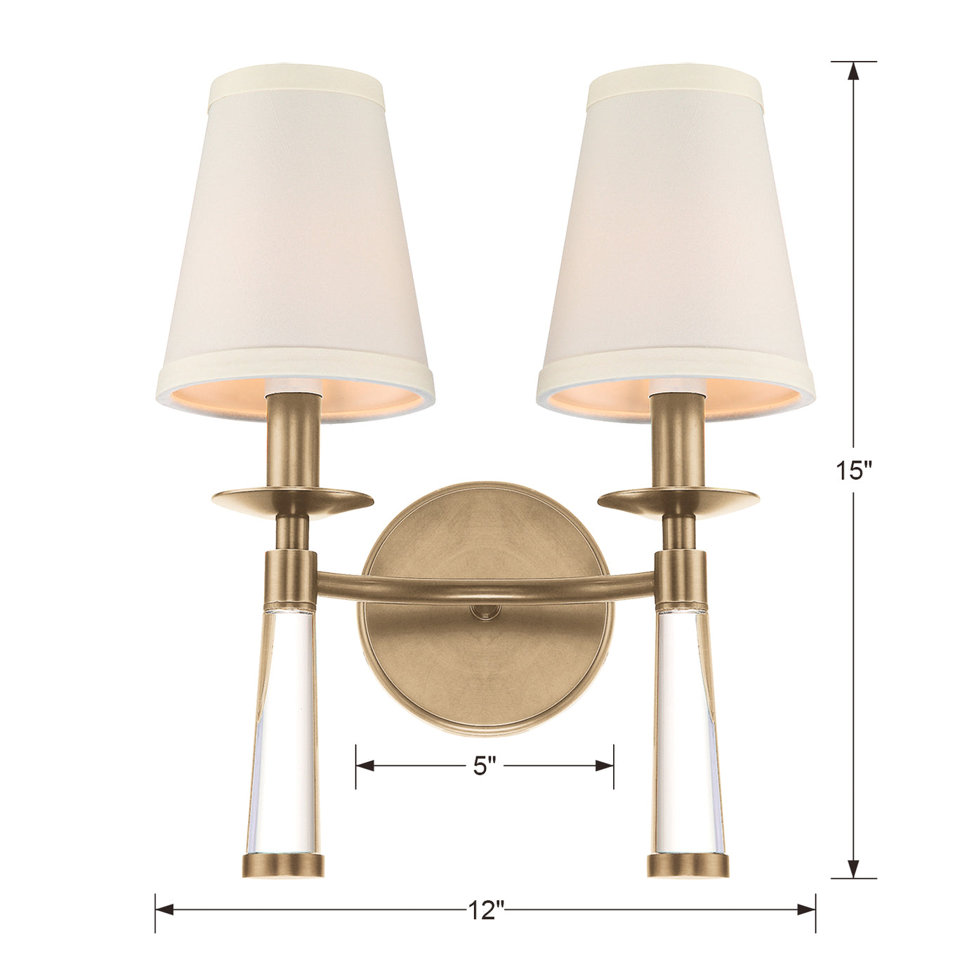 Crystorama - 8862-AG - Two Light Wall Sconce - Baxter - Aged Brass