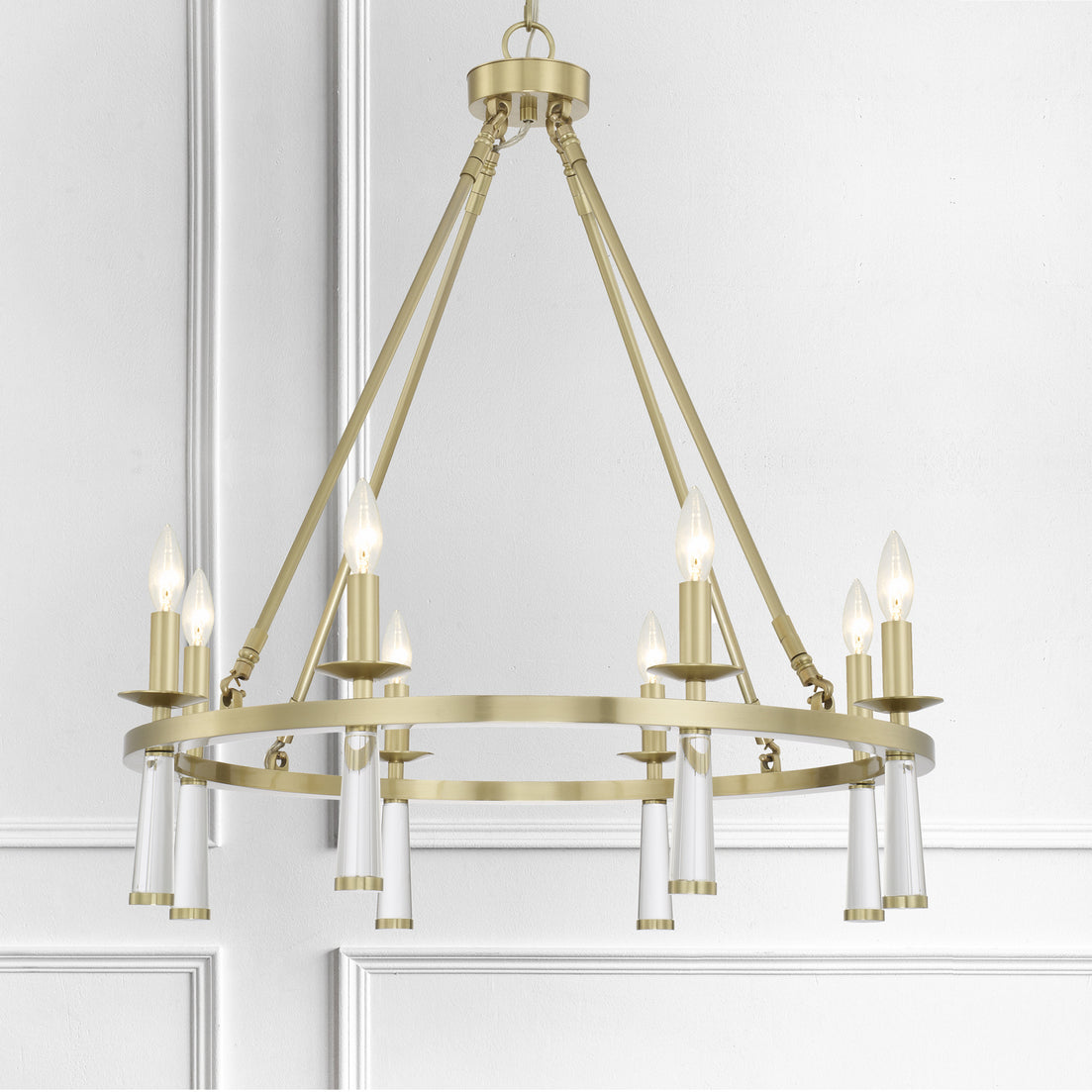 Crystorama - 8867-AG - Eight Light Chandelier - Baxter - Aged Brass