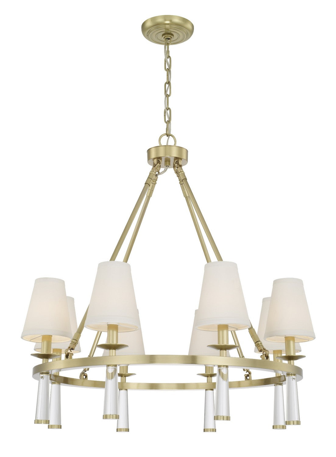 Crystorama - 8867-AG - Eight Light Chandelier - Baxter - Aged Brass