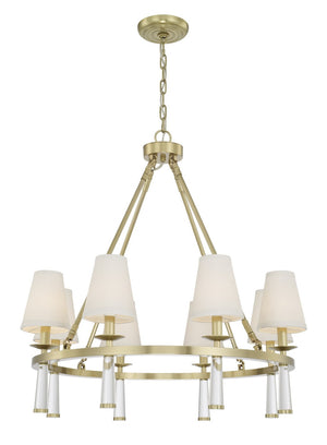 Crystorama - 8867-AG - Eight Light Chandelier - Baxter - Aged Brass