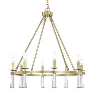 Crystorama - 8867-AG - Eight Light Chandelier - Baxter - Aged Brass