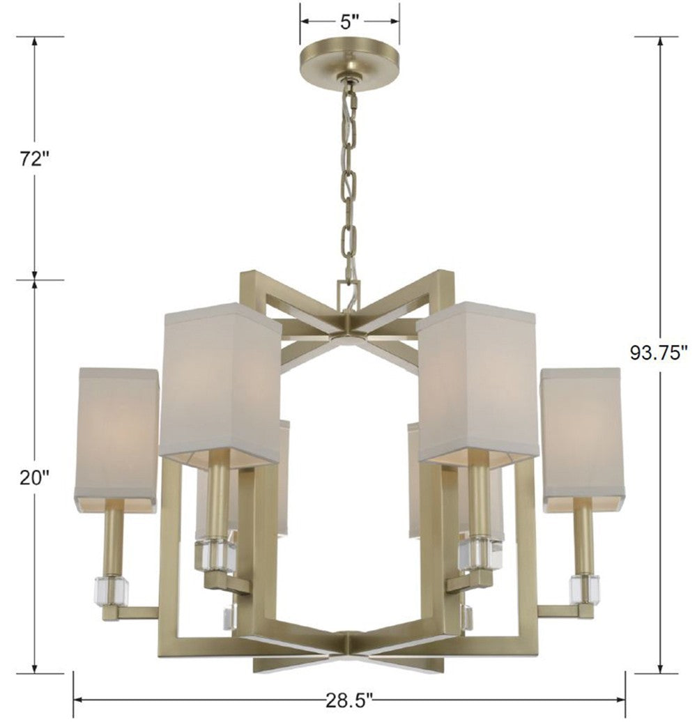 Crystorama - 8886-AG - Six Light Chandelier - Dixon - Aged Brass