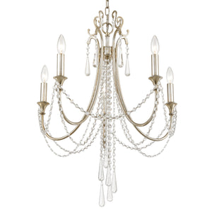 Crystorama - ARC-1905-SA-CL-MWP - Five Light Chandelier - Arcadia - Antique Silver