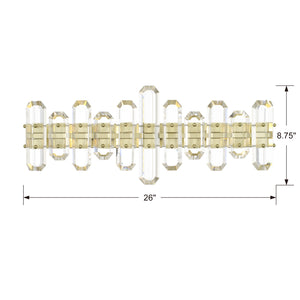 Crystorama - BOL-8883-AG - Three Light Bathroom Vanity - Bolton - Aged Brass