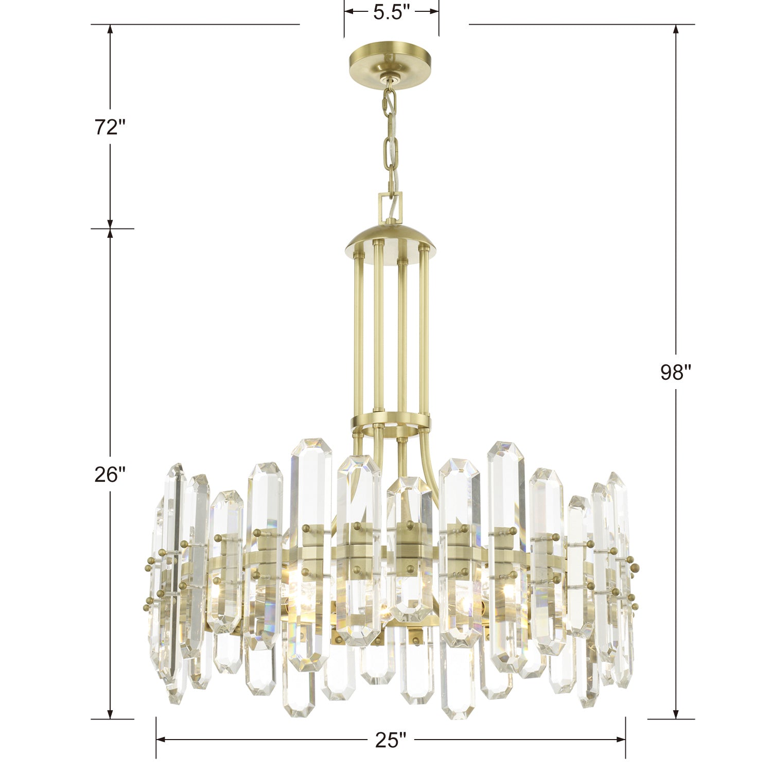 Crystorama - BOL-8888-AG - Eight Light Chandelier - Bolton - Aged Brass