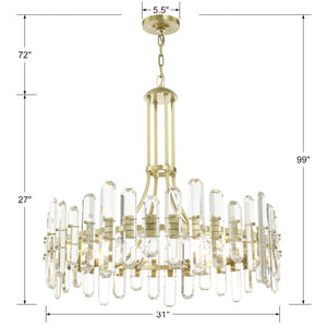 Crystorama - BOL-8889-AG - 12 Light Chandelier - Bolton - Aged Brass