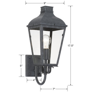 Crystorama - DUM-9801-GE - One Light Outdoor Wall Sconce - Dumont - Graphite