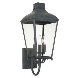 Crystorama - DUM-9802-GE - Three Light Outdoor Wall Sconce - Dumont - Graphite