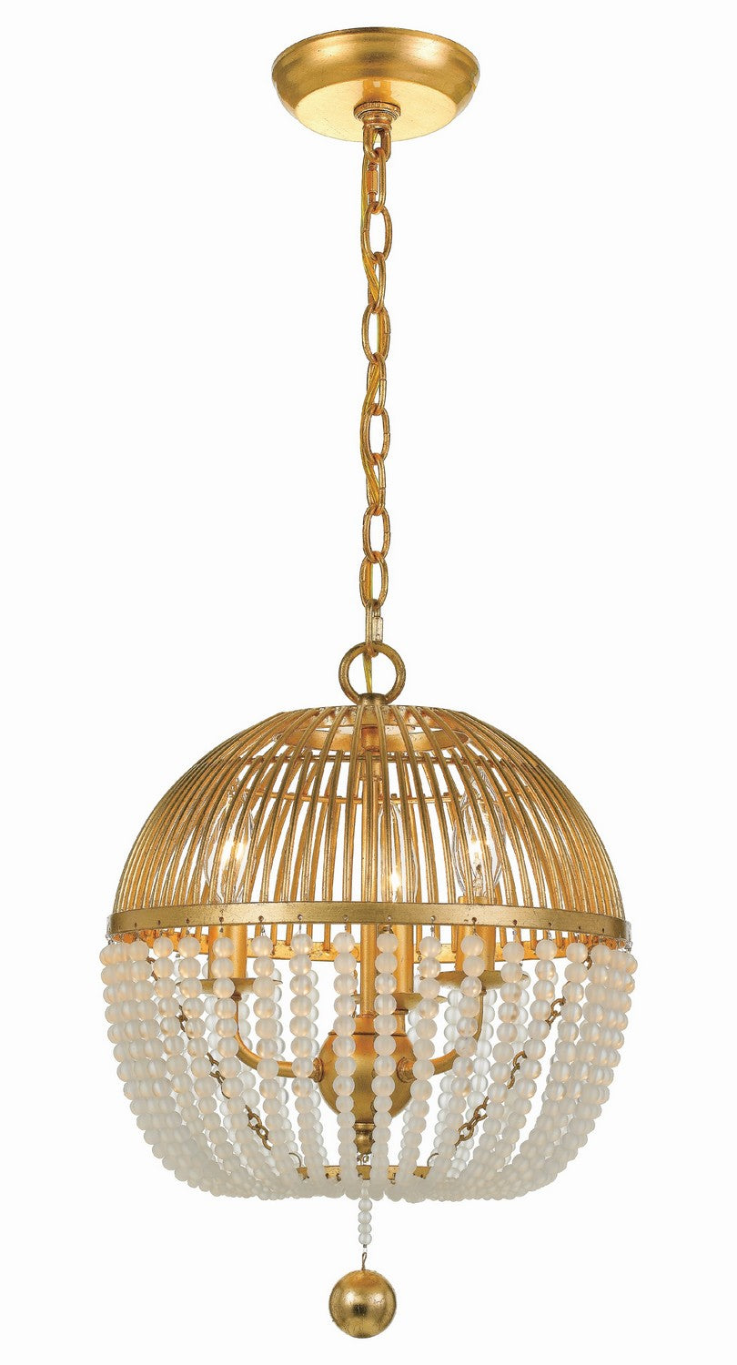 Crystorama - DUV-623-GA - Three Light Mini Chandelier - Duval - Antique Gold