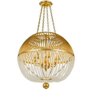 Crystorama - DUV-626-GA - Six Light Chandelier - Duval - Antique Gold