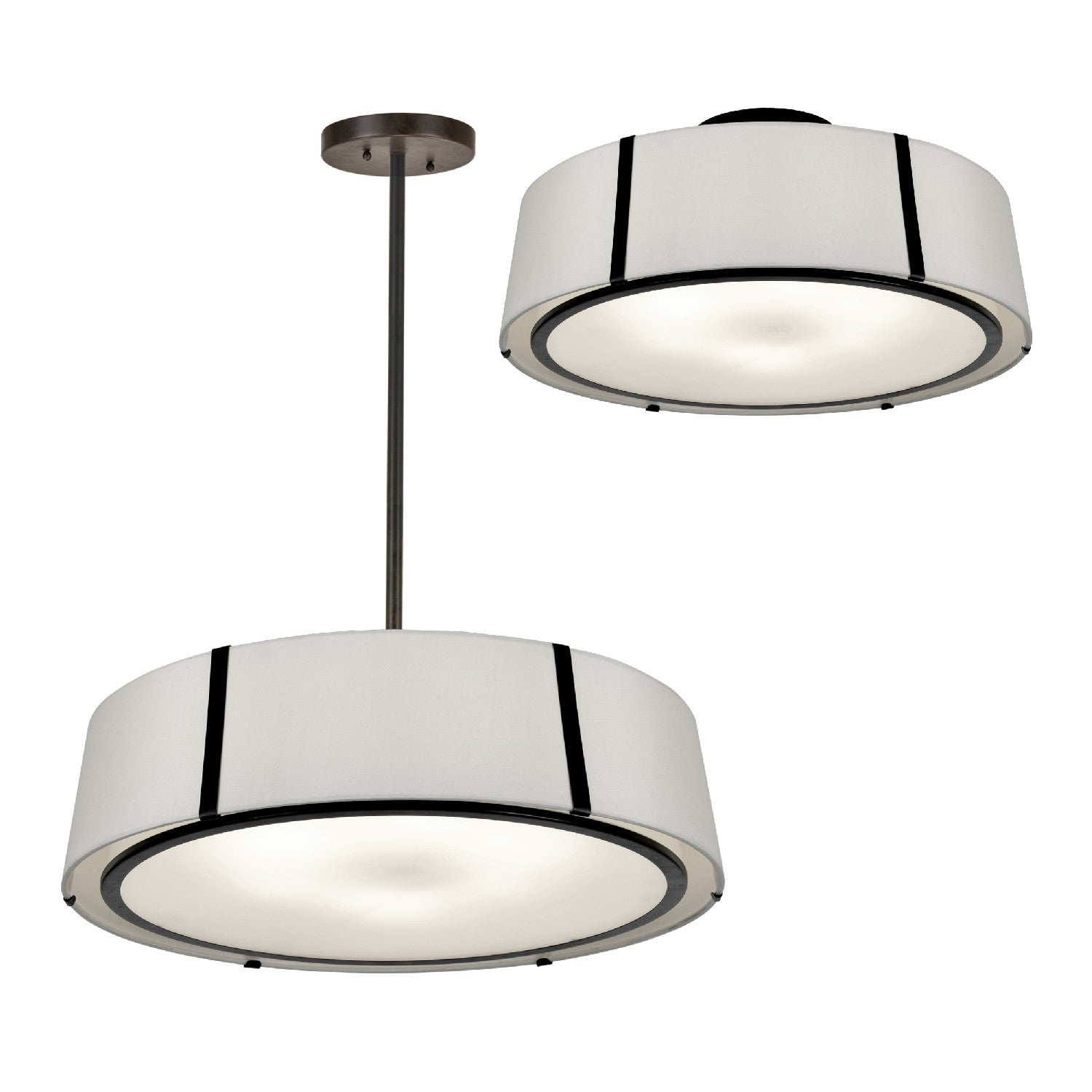 Crystorama - FUL-907-BK_CEILING - Six Light Semi Flush Mount - Fulton - Black