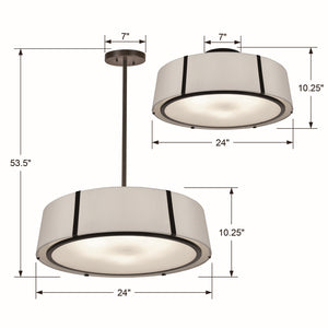 Crystorama - FUL-907-BK_CEILING - Six Light Semi Flush Mount - Fulton - Black