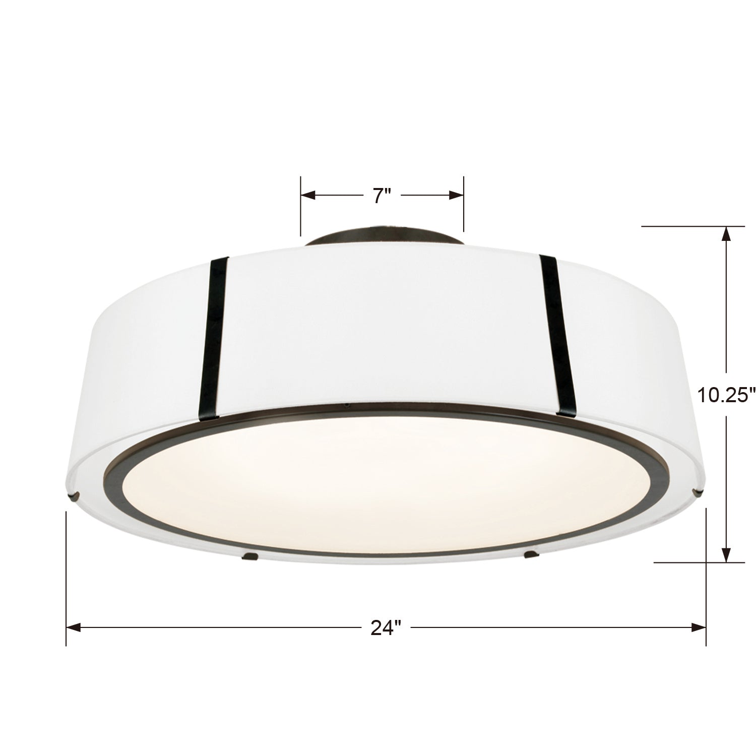 Crystorama - FUL-907-BK_CEILING - Six Light Semi Flush Mount - Fulton - Black