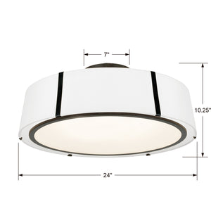 Crystorama - FUL-907-BK_CEILING - Six Light Semi Flush Mount - Fulton - Black