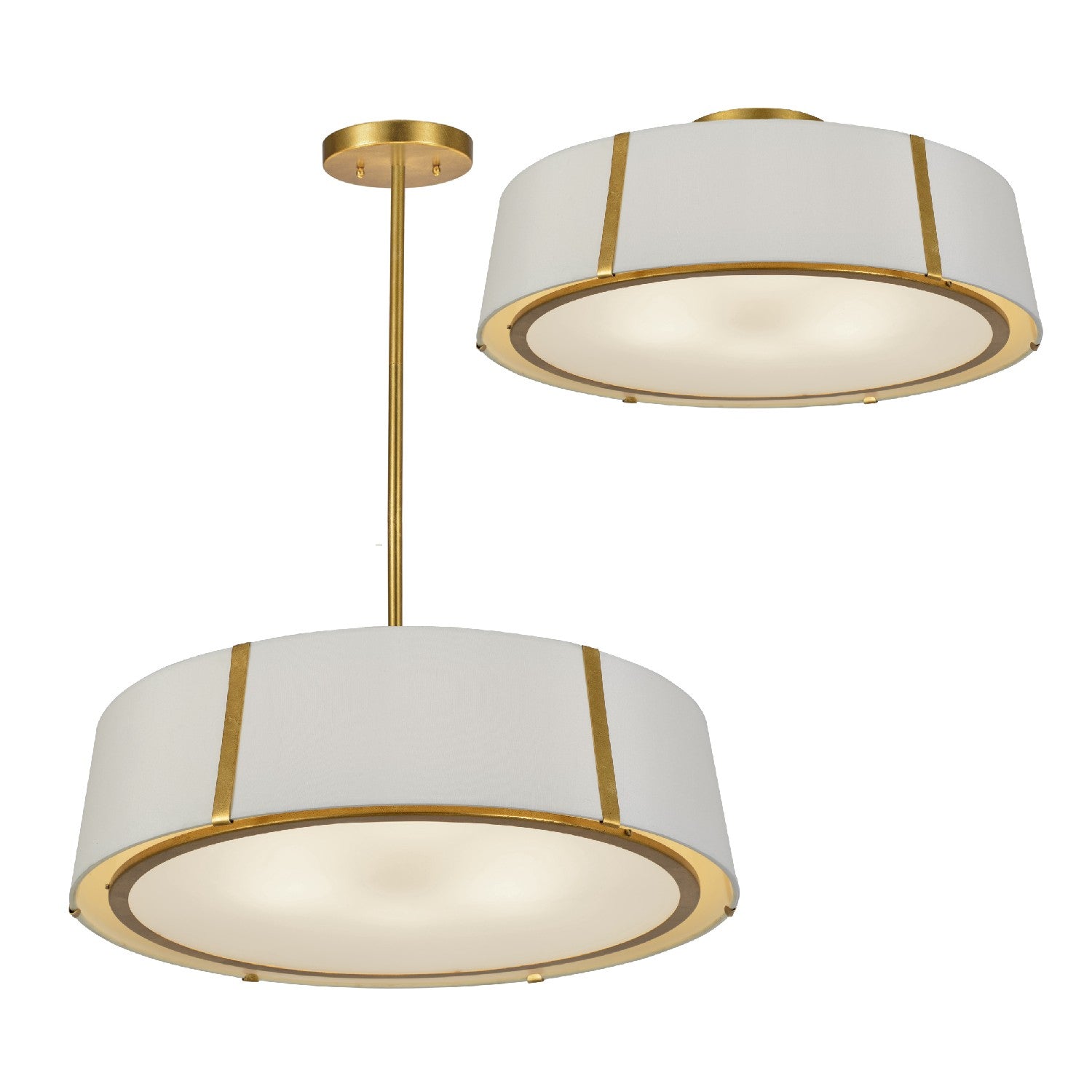 Crystorama - FUL-907-GA_CEILING - Six Light Semi Flush Mount - Fulton - Antique Gold