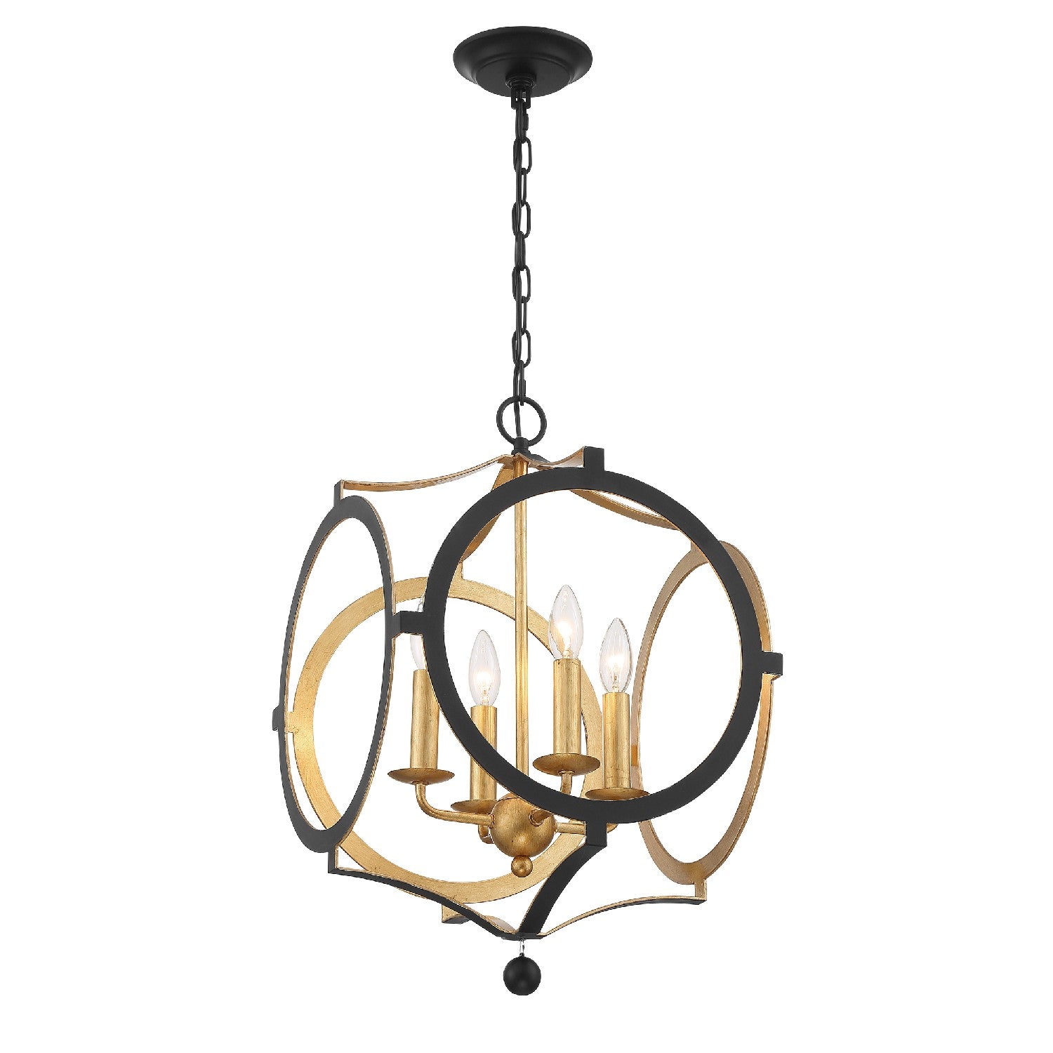 Crystorama - ODE-704-BK-GA - Four Light Chandelier - Odelle - Black / Antique Gold