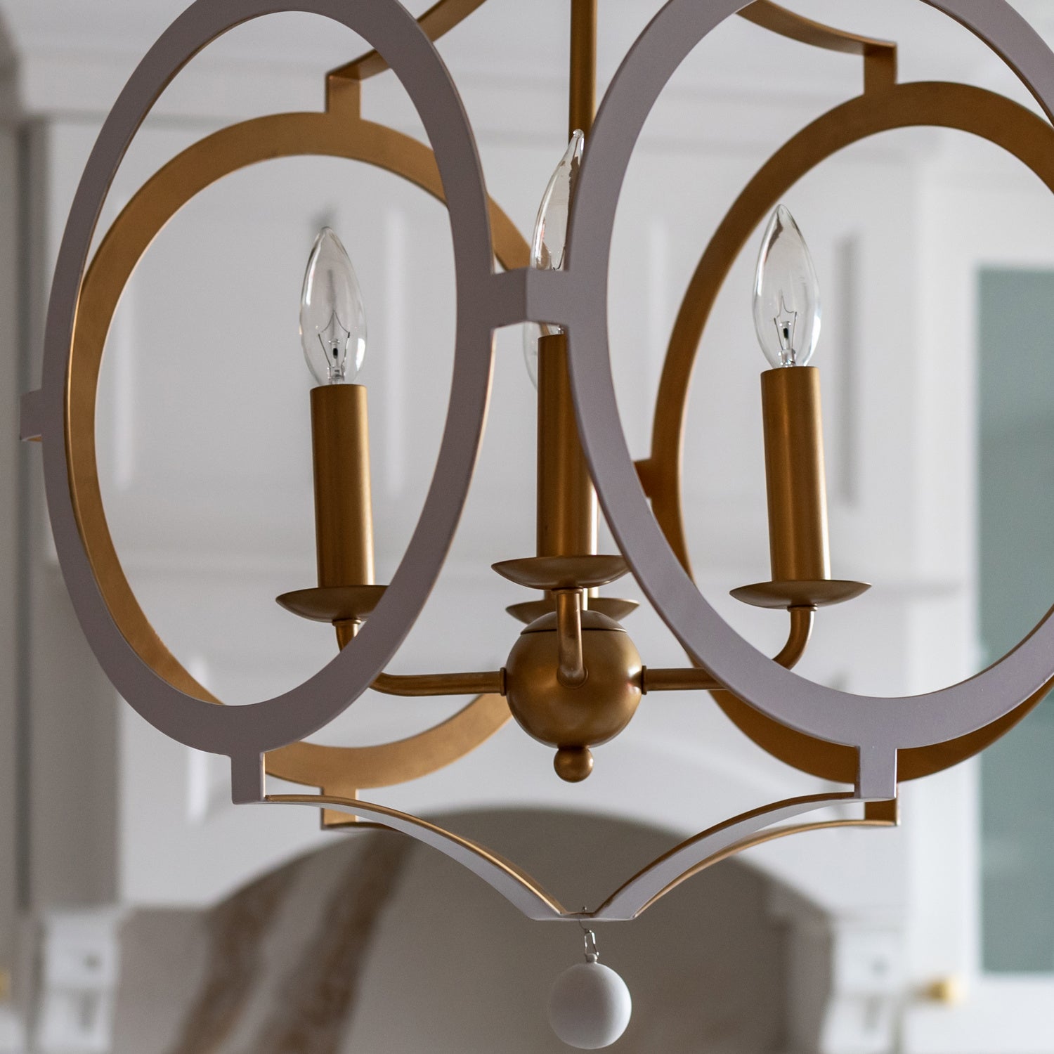 Crystorama - ODE-704-MT-GA - Four Light Chandelier - Odelle - Matte White / Antique Gold