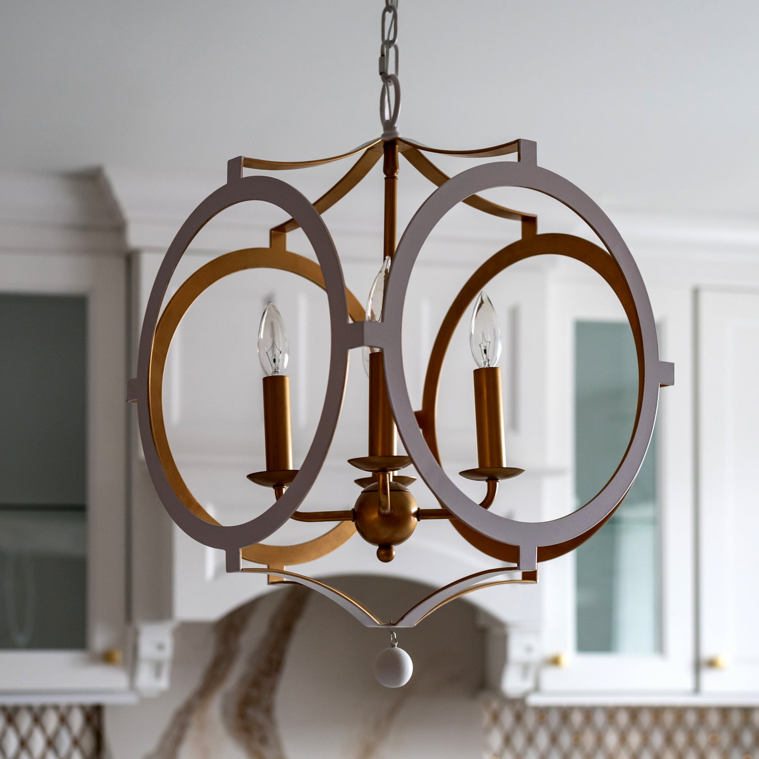 Crystorama - ODE-704-MT-GA - Four Light Chandelier - Odelle - Matte White / Antique Gold