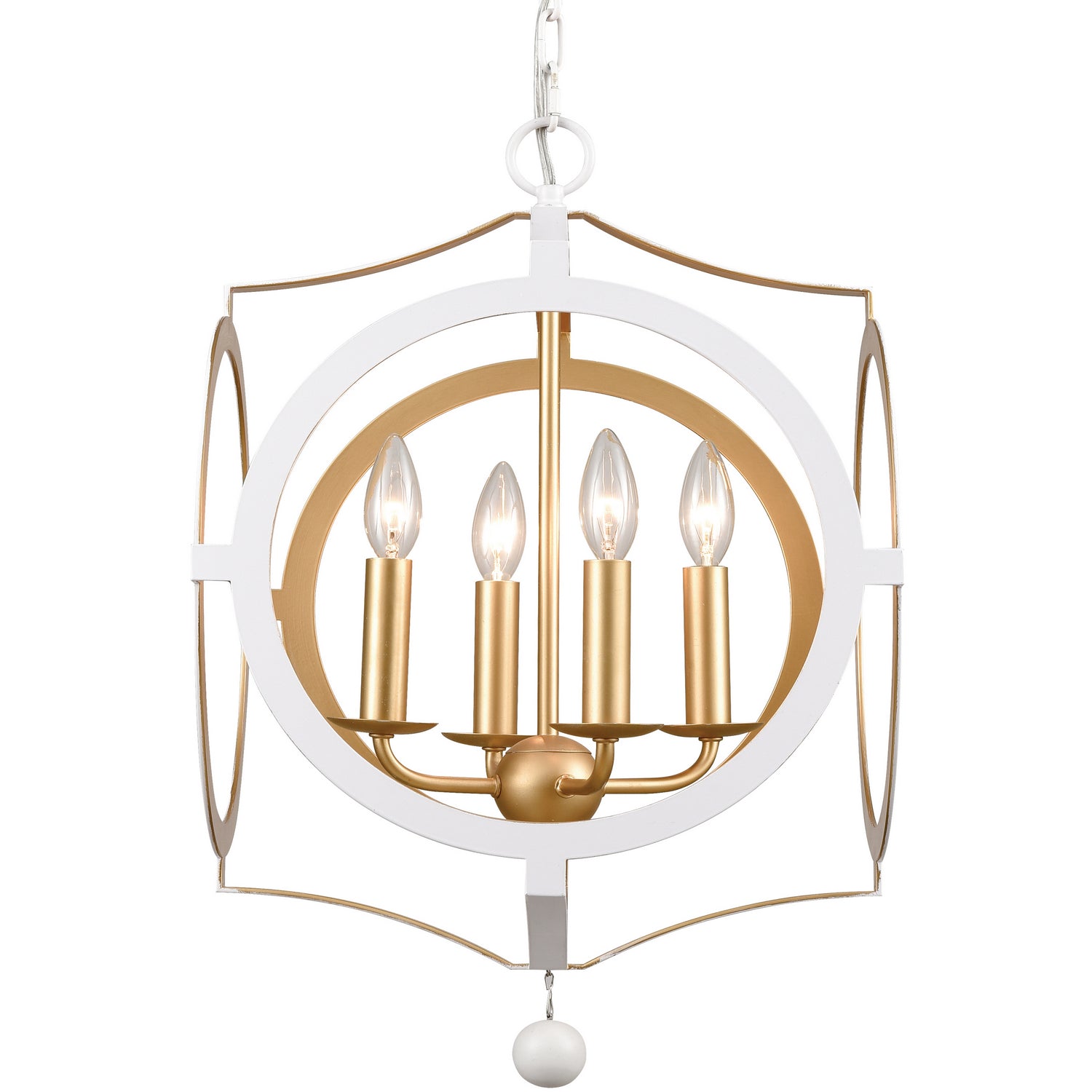 Crystorama - ODE-704-MT-GA - Four Light Chandelier - Odelle - Matte White / Antique Gold