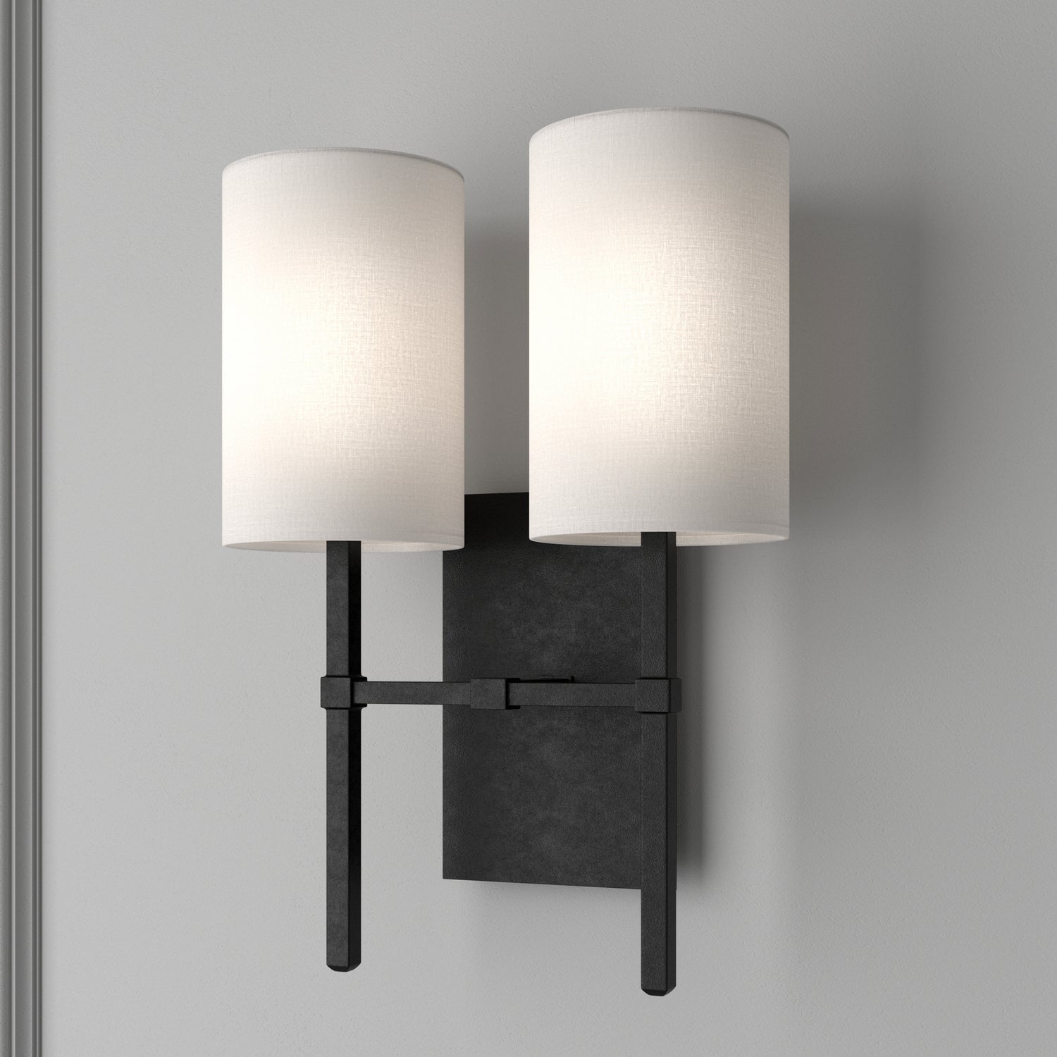 Crystorama - VER-242-BF - Two Light Wall Sconce - Veronica - Black Forged