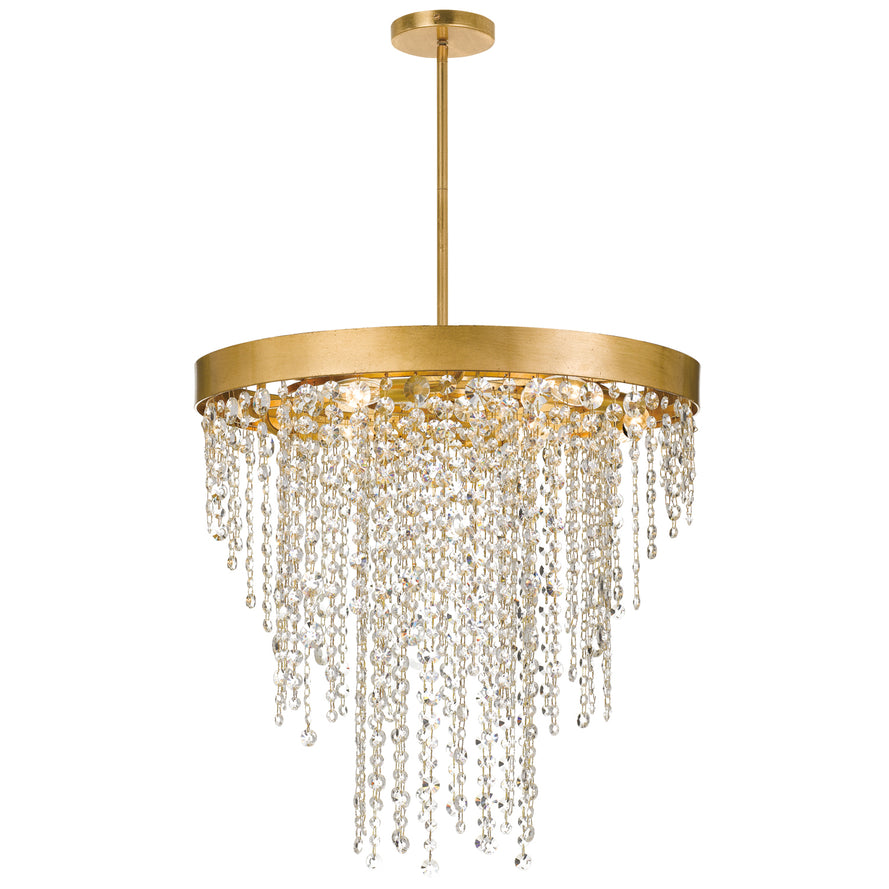 Crystorama - WIN-616-GA-CL-MWP - Six Light Chandelier - Winham - Antique Gold