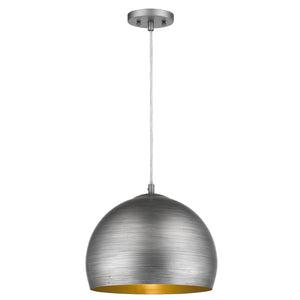 Acclaim Lighting - TP7267-66 - One Light Pendant - Latitude - Hand Painted Weathered Pewter W/ Gold Interior