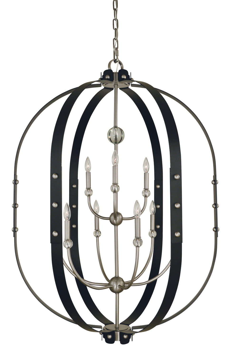 Framburg - 5319 BN/MBLACK - Five Light Chandelier - Urban Craftsman - Brushed Nickel/Matte Black