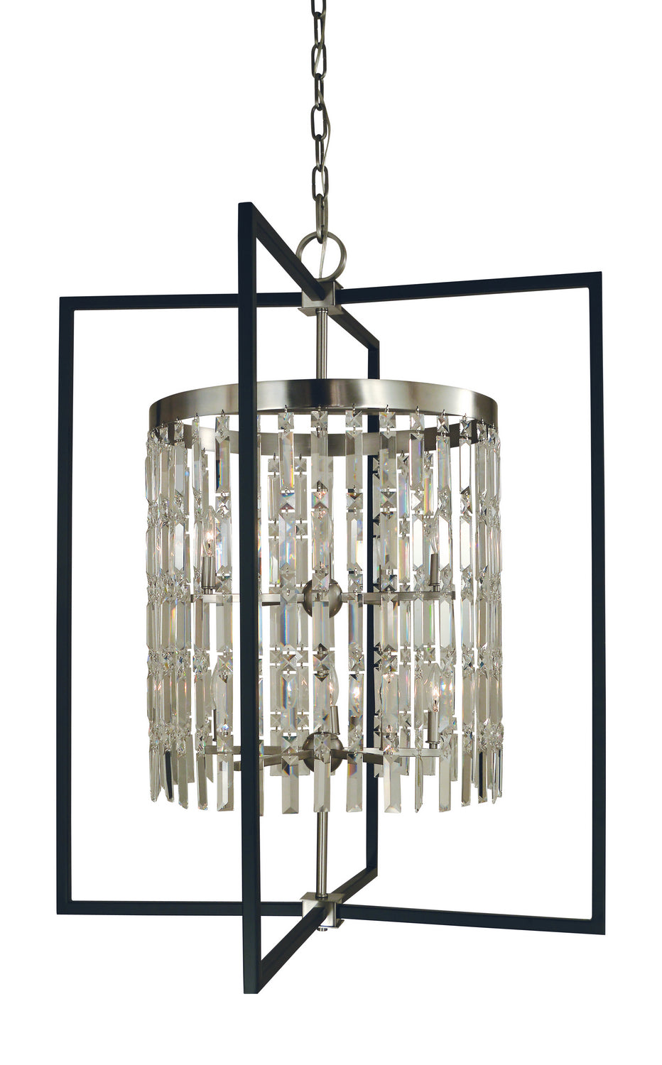 Framburg - 5338 BN/MBLACK - Ten Light Foyer Chandelier - Hannah - Brushed Nickel/Matte Black