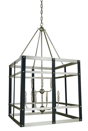 Framburg - 5349 SP/MBLACK - Nine Light Foyer Chandelier - Metro Artisan - Satin Pewter/Matte Black