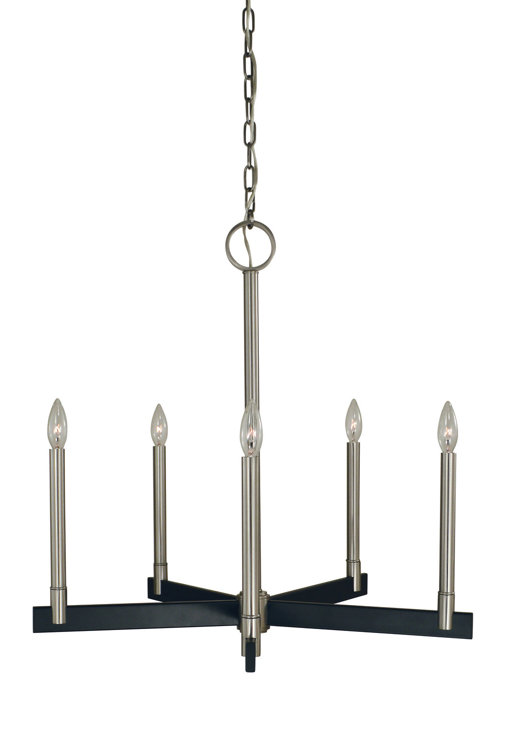 Framburg - 5355 BN/MBLACK - Five Light Chandelier - Jessica - Brushed Nickel/Matte Black