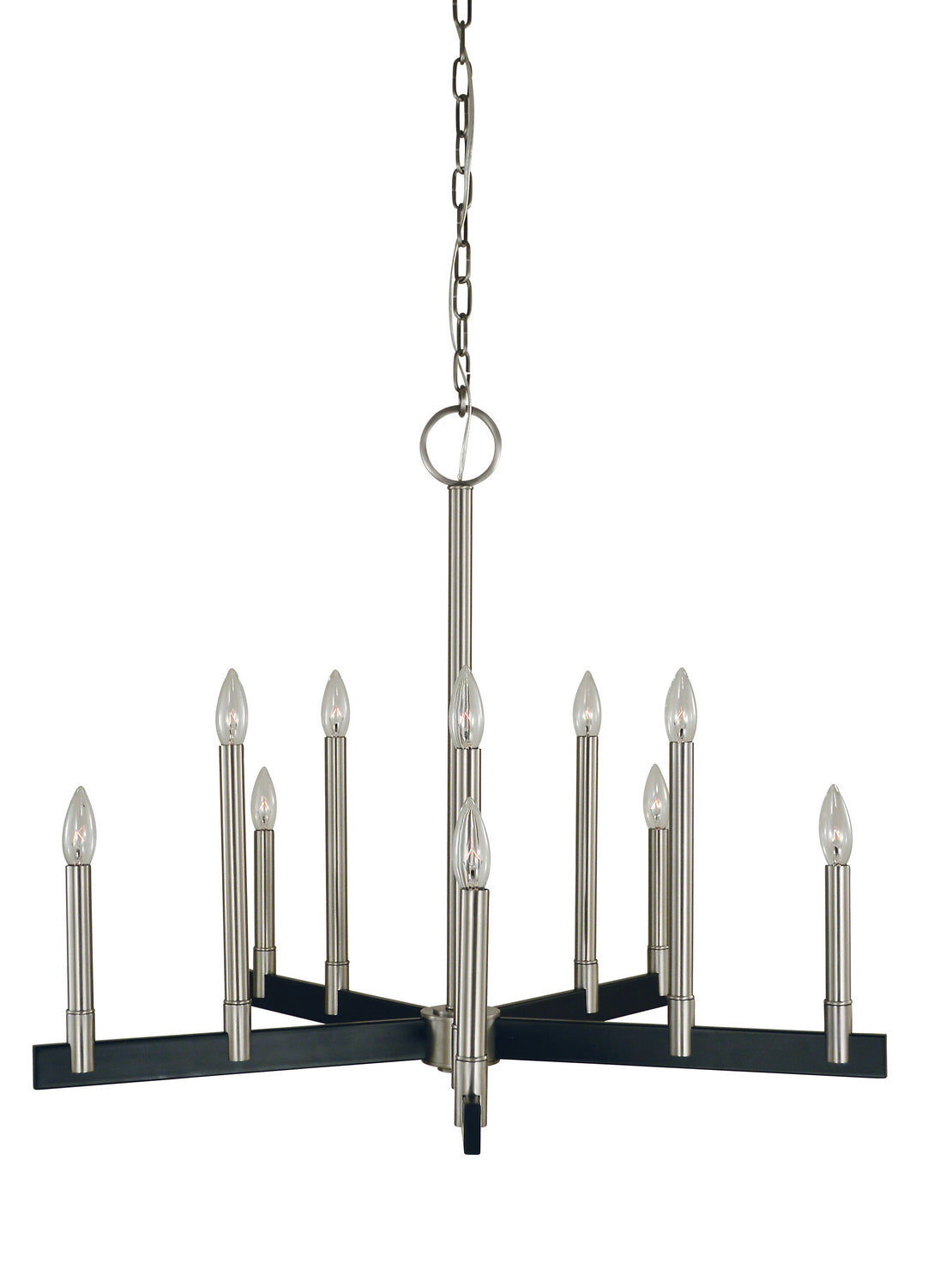 Framburg - 5358 BN/MBLACK - Ten Light Chandelier - Jessica - Brushed Nickel/Matte Black