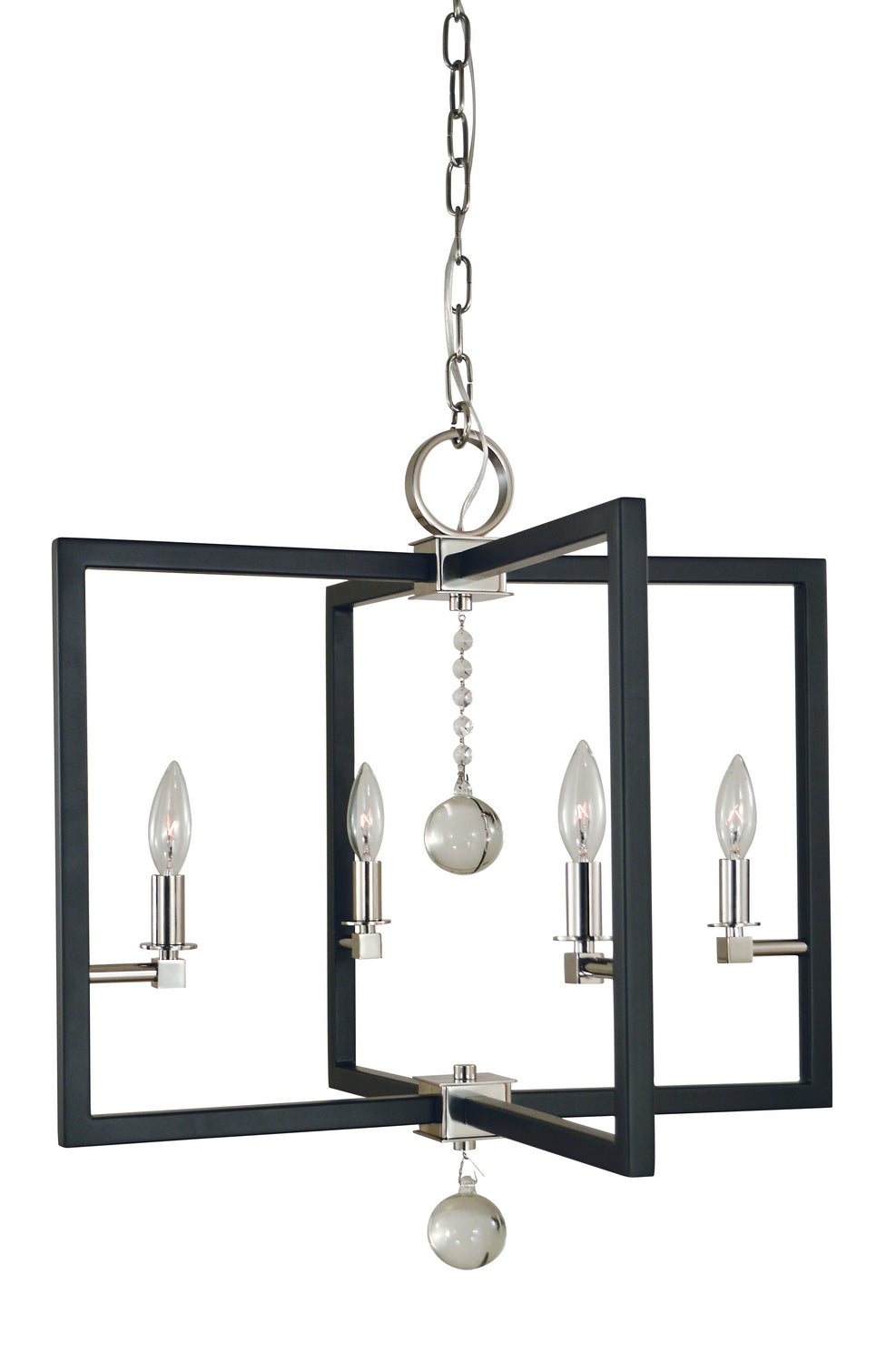 Framburg - 5364 PN/MBLACK - Four Light Chandelier - Minimalist Elegant - Polished Nickel/Matte Black