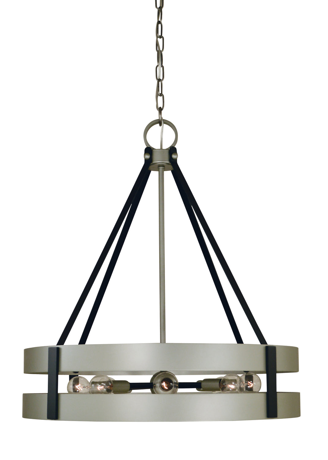 Framburg - 5386 SP/MBLACK - Eight Light Chandelier - Orion - Satin Pewter/Matte Black